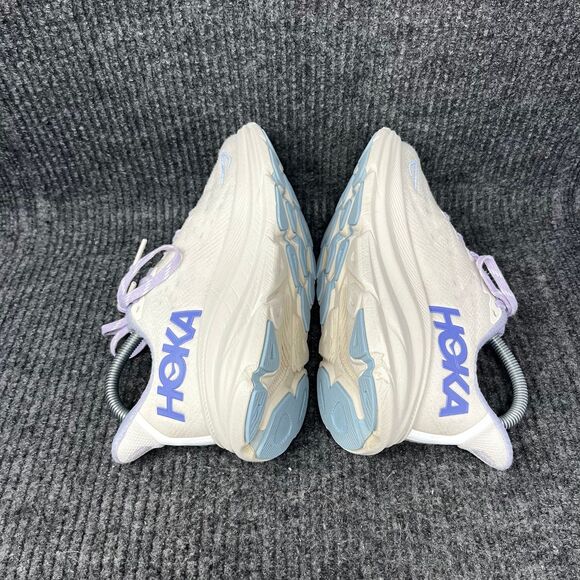 Hoka One One Clifton 9 Free People Movement Running Shoes Sz 7 B Eggnog Lilac - Picture 5 of 9